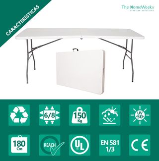 Mesa Plegable Picnic Jardín 180cm