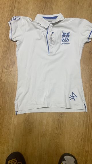 Polo Valecuatro Mujer Blanco y Azul Talla XL