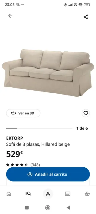 Sofá Ikea beige tela