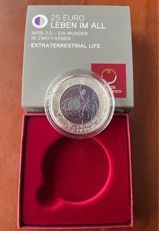 Austria 25 € Niobio Plata 2022 Vida Extraterrestre