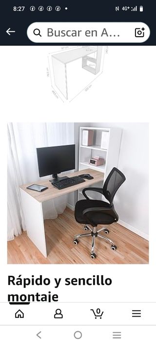 Escritorio con estantería