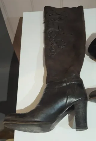 Botas altas mujer marrones Tacón 8 cm Altura 37 cm