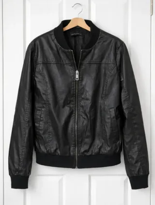 Chaqueta efecto piel mujer