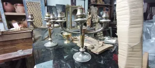 Par de candelabros de 5 brazos principios de siglo