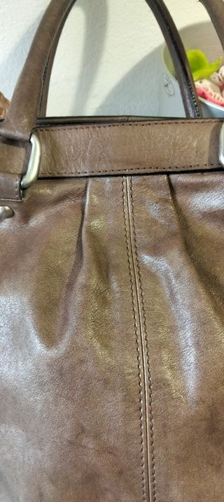 Borsa in vera pelle marrone