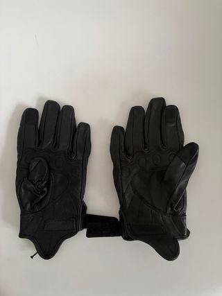 Guantes de moto de cuero negro