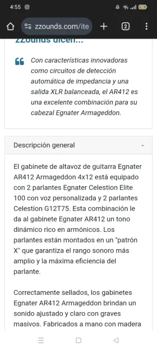 Pantalla Egnater 4x12