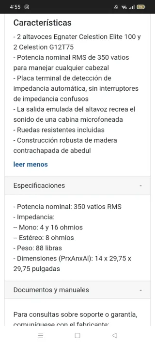 Pantalla Egnater 4x12