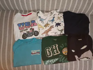 Lotto 6 magliette maniche lunghe bambino 6-7 anni