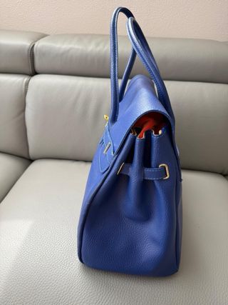 Borsa Pelle Blu Donna