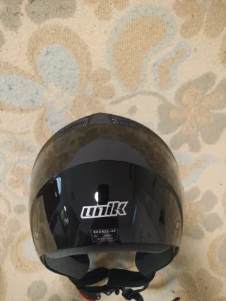 Casco Jet Unik Negro Brillante Talla XL