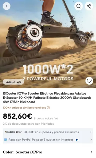 Patinete Eléctrico iScooter