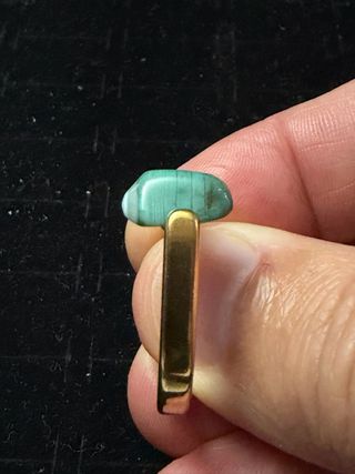 Anillo PVD 18k Chapado Oro Piedra Artesanal