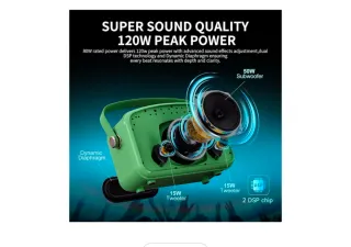 Karaoke Portátil Verde y Dorado