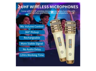 Karaoke Portátil Verde y Dorado