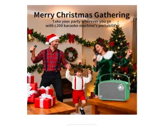 Karaoke Portátil Verde y Dorado