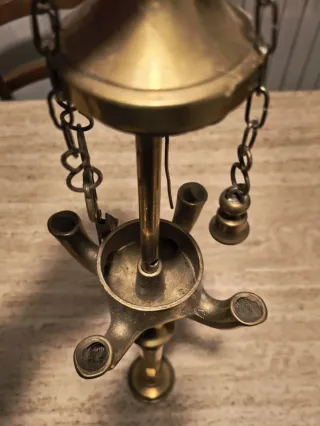 Lampada a olio vintage 4 bracci oro - ottone