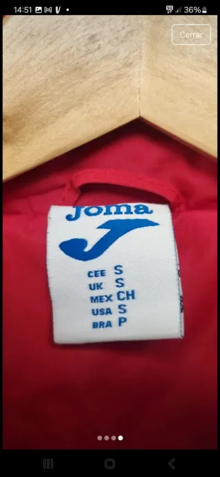 Chaqueta Deportiva Joma Roja
