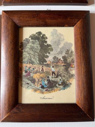 Set 4 Quadri Stampe Stagioni Legno