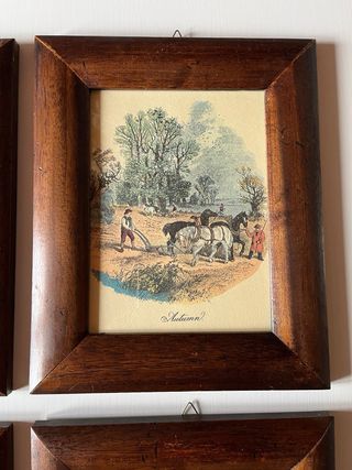 Set 4 Quadri Stampe Stagioni Legno