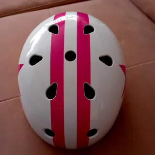 Casco infantil B'TWIN blanco y rosa