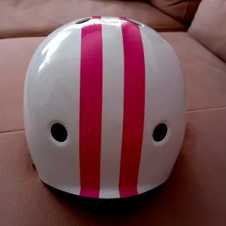 Casco infantil B'TWIN blanco y rosa