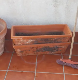 2 Macetas Rectangulares Terracota