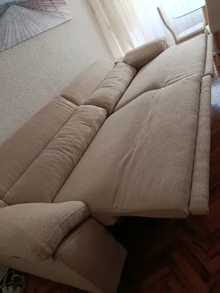 Sofá eléctrico 3m beige tela
