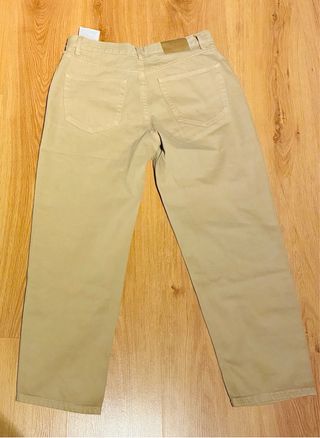Pantalón vaquero Pull&Bear beige mujer T.38