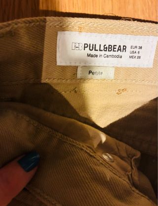 Pantalón vaquero Pull&Bear beige mujer T.38