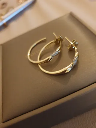 Pendientes Aro Chapados Oro con Caja