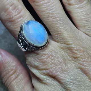 Anillo Plata 925 Piedra Luna