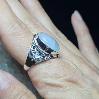 Anillo Plata 925 Piedra Luna