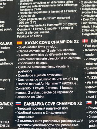 Bestway Hydro‑Force Cove Champion X2 Kayak Hinchable 2 Personas 331×88×45 cm