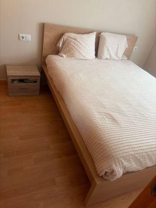 Cama 160x200 Malm + colchón Vågstran+ Mesita Noche