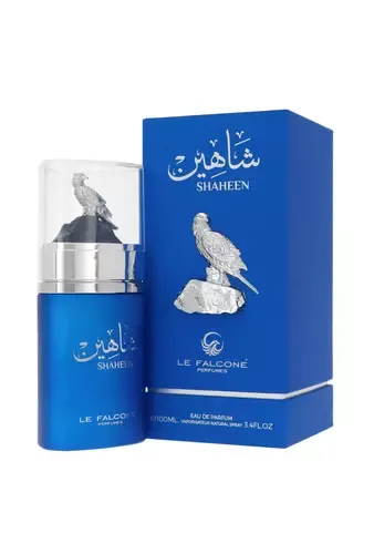 Le Falcone Shaheen Perfume Azul y Plateado