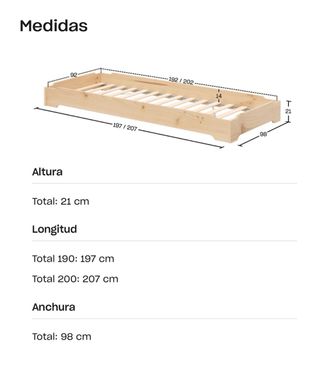 Cama Montessori Mendi Lufe 90 Barniz Natural