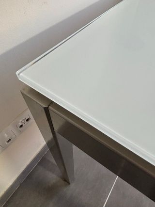Mesa de comedor/cocina cristal y metal