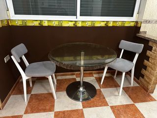 Juego de 2 Sillas Grises y Blancas