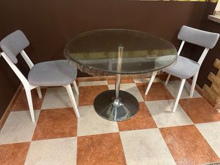 Juego de 2 Sillas Grises y Blancas