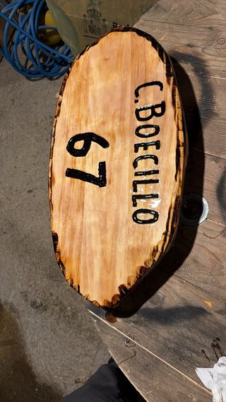 Cartel madera numero de casa