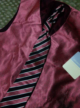 Conjunto Chaleco y Corbata BESSTON Rosa