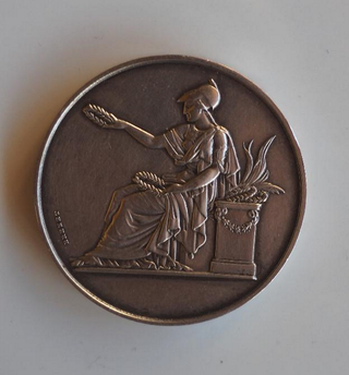 Medaglia di bronzo francese in contenitore originale