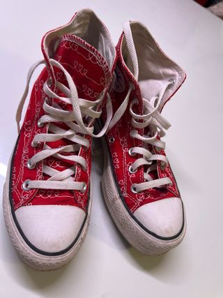 Tenis Converse All Star Rojos Corazones