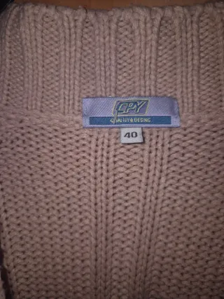 Jersey Y2K rosa empolvado punto grueso