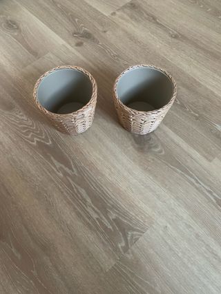 FRIDFULL 2 Maceteros Mimbre IKEA Beige/Gris