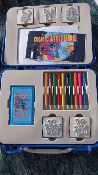 Lote Stitch: Relógio, Mala, Garrafa e Mais