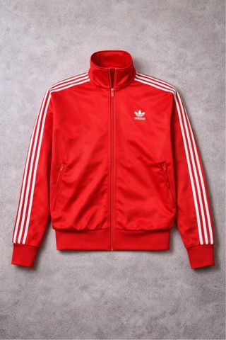 Chaqueta Adidas Roja con Rayas Blancas