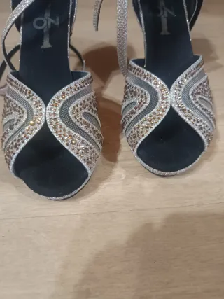 Zapatos de baile plateados talla 37