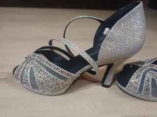 Zapatos de baile plateados talla 37